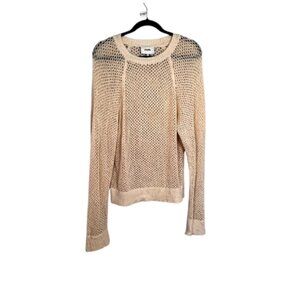 Nanushka Oversized Open Crochet Knit sweater top Cotton